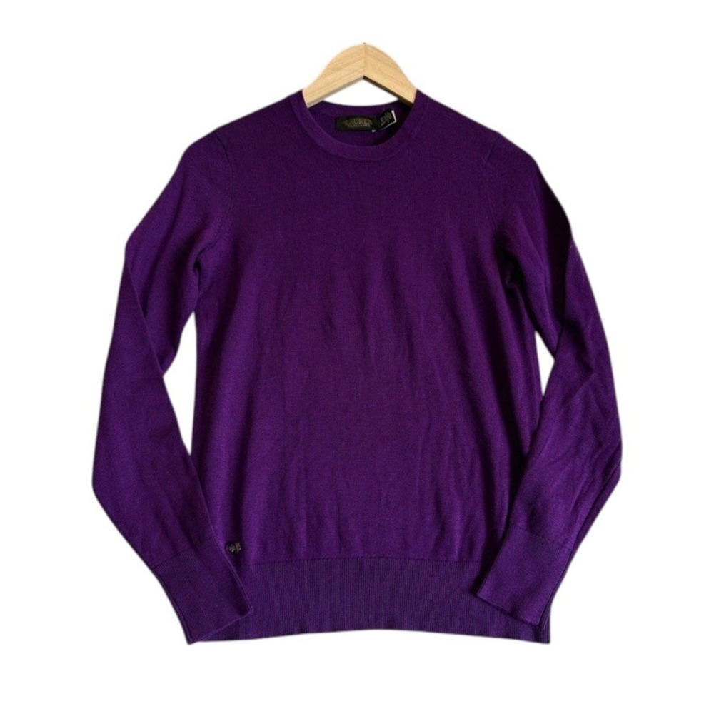 Lauren Ralph Lauren Sweater Women XS Purple Cotton Modal Crewneck Long Sleeve